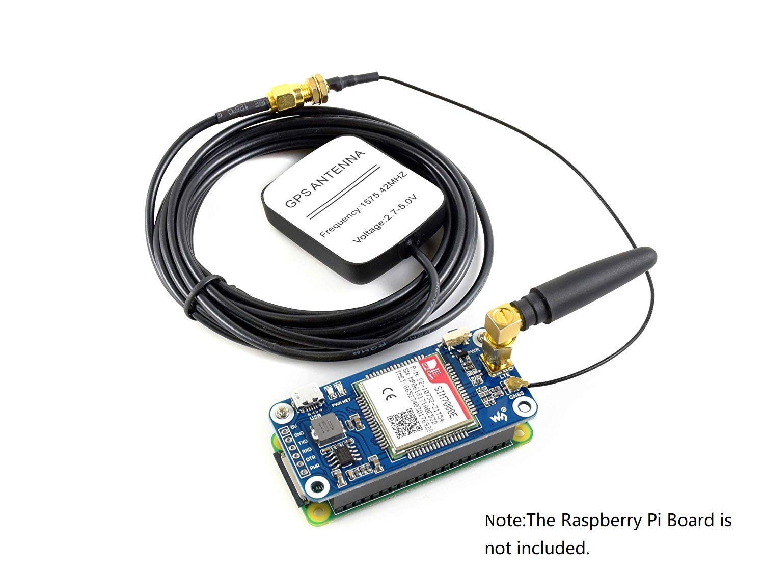NB-IoT/eMTC/Edge/GPRS/GNSS Hat for Raspberry Pi Zero/Zero W/Zero WH/2B/3B/3B+ Based on SIM7000E Support TCP, UDP, PPP, HTTP, FTP, MQTT, SMS, Mail,GNSS Positioning