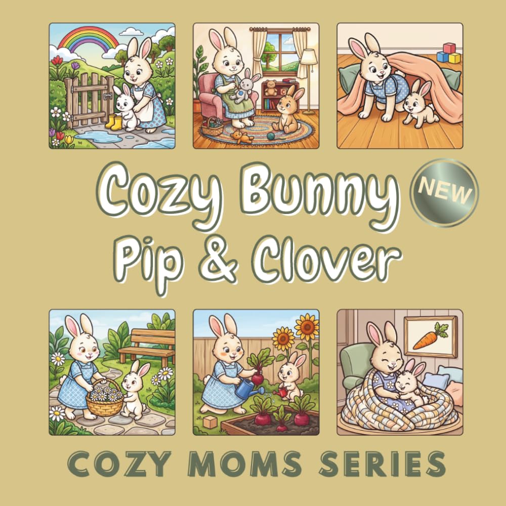 Cozy Bunny Mom: Pip & Clover: A Bold & Easy Coloring Book of 50 Cozy Bunny Family Moments for the Whole Family to Enjoy Together (Cozy Moms Series)