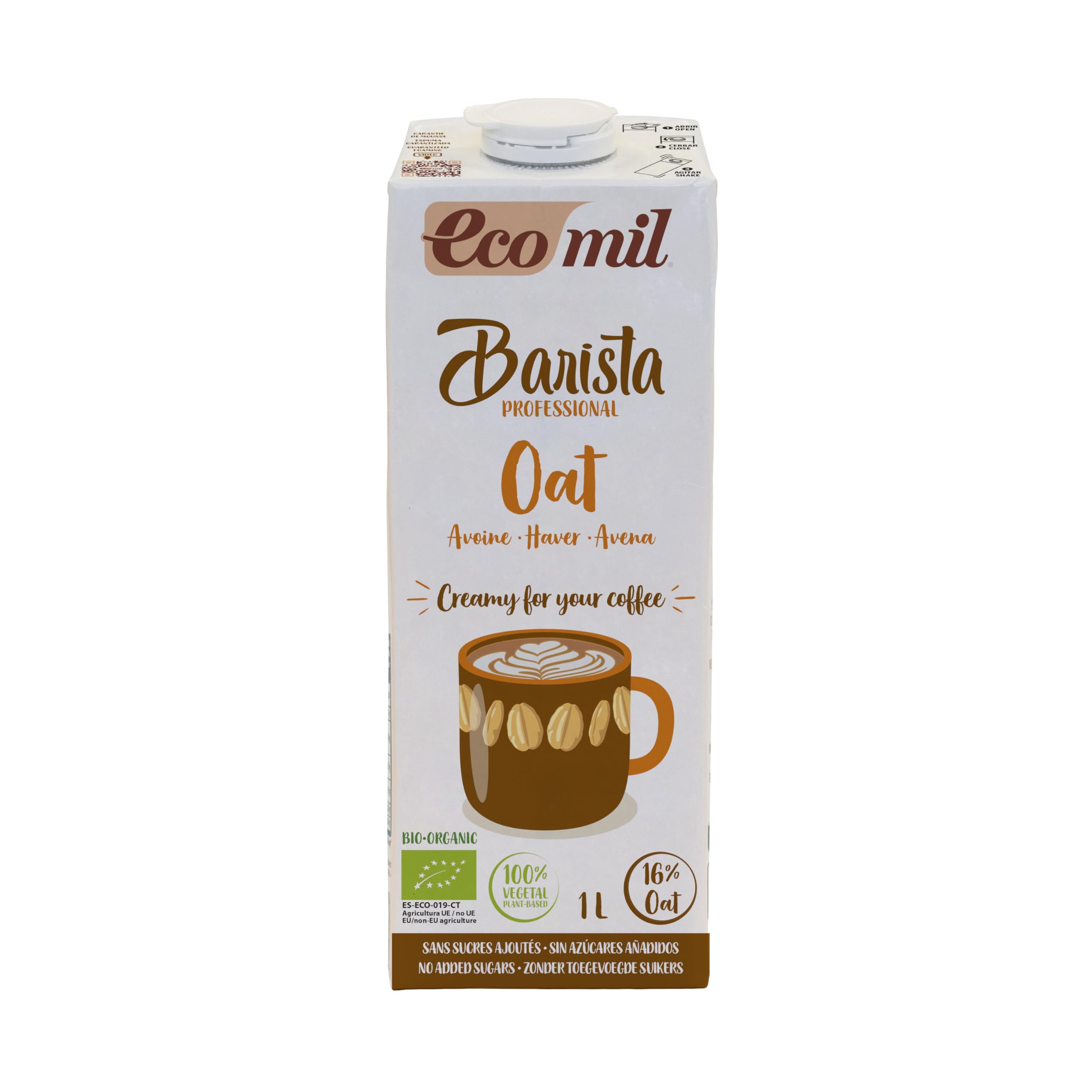 Organic Barista Oat Drink – No Added Sugar, 1L | Neutral, Creamy Plant-Based Milk for Latte Art & Frothy Microfoam | Vegan, Dairy-Free, Gluten-Free | 100% Organic Oats | 1L (Pack of 1)