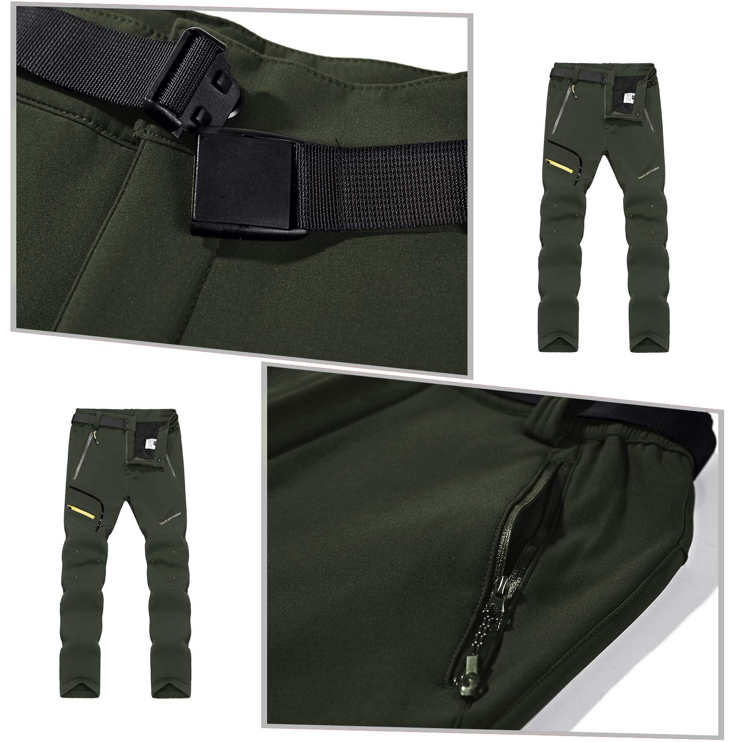 Pantaloni da Escursionismo Foderati in Pile Invernale Softshell da Donna Pantaloni da Passeggio Leggeri da Esterno ad Asciugatura Rapida