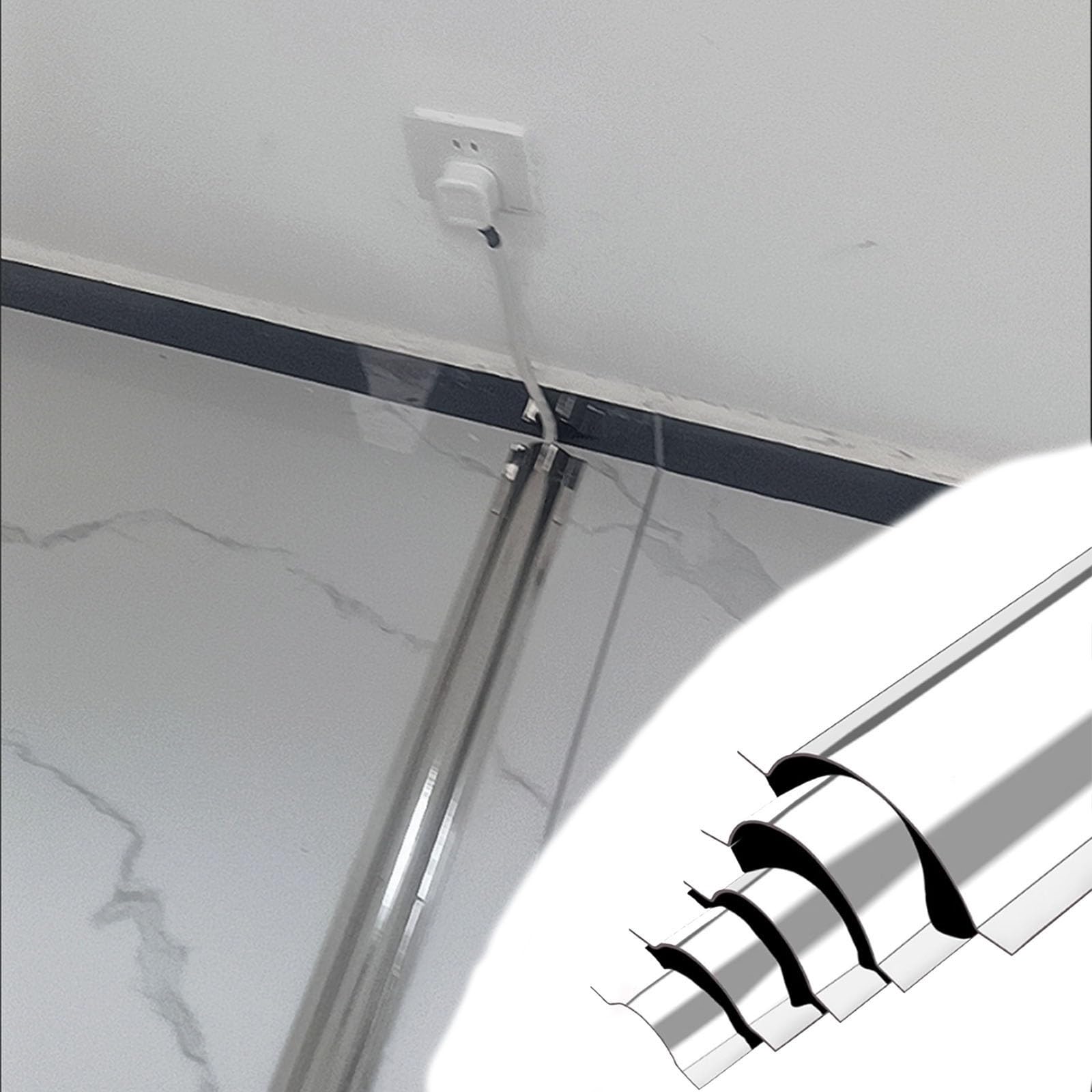 Copricavo in acciaio inossidabile for parete e pavimento, protezione for cavi TV/supporto cavi/casa(W 46mm/1.8in,3 pcs)