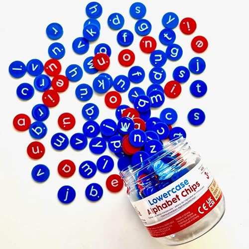 Miniatura 5 de Hand2mind Chips del alfabeto minúsculas con anillo magnético de metal aprender a deletrear para niños letras magnéticas minúsculas juguetes de