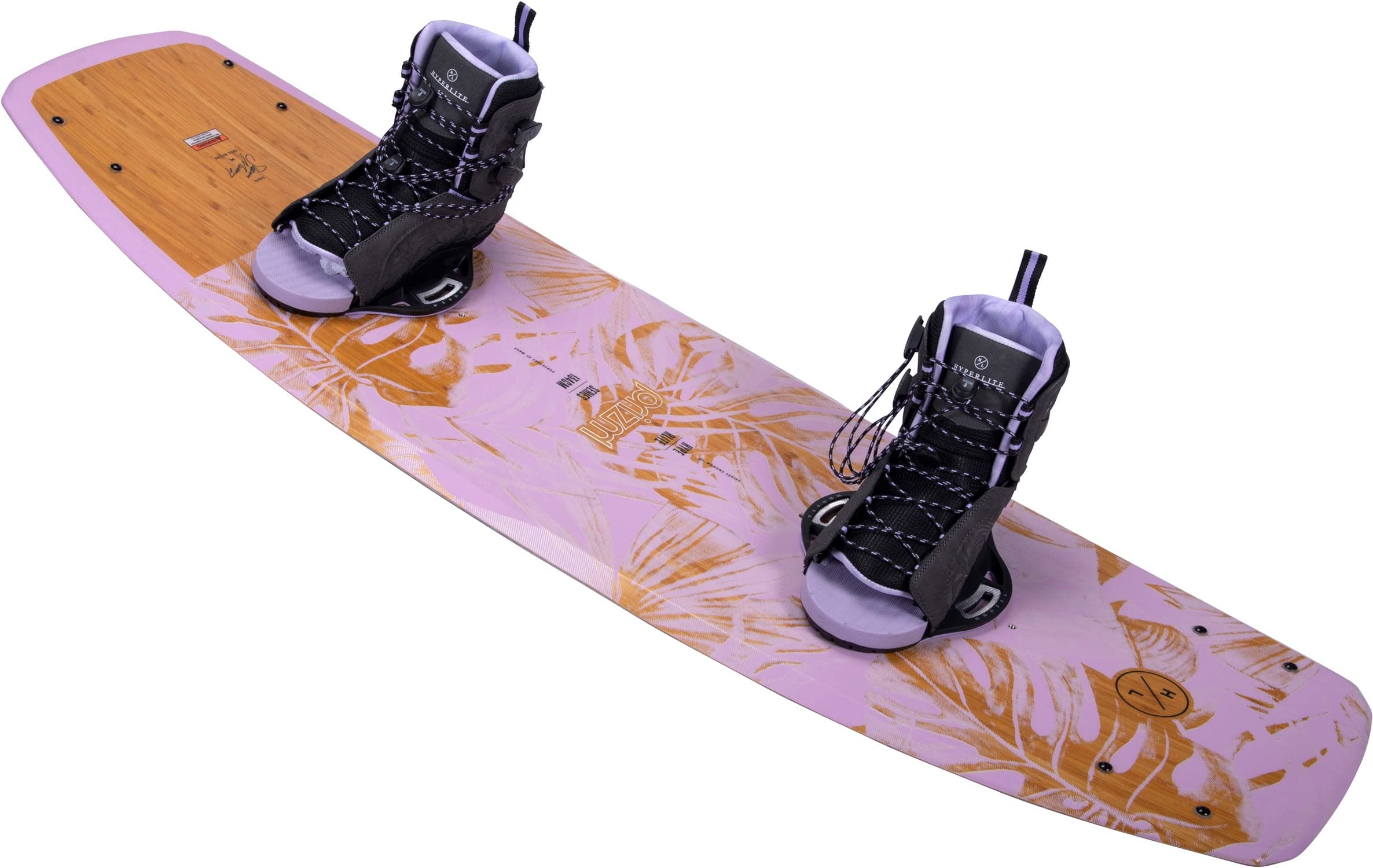 HyperlitePrizm Womens Wakeboard 134 W/Syn Bindings Pink/Wood Grain 134cm/(4-8.5)