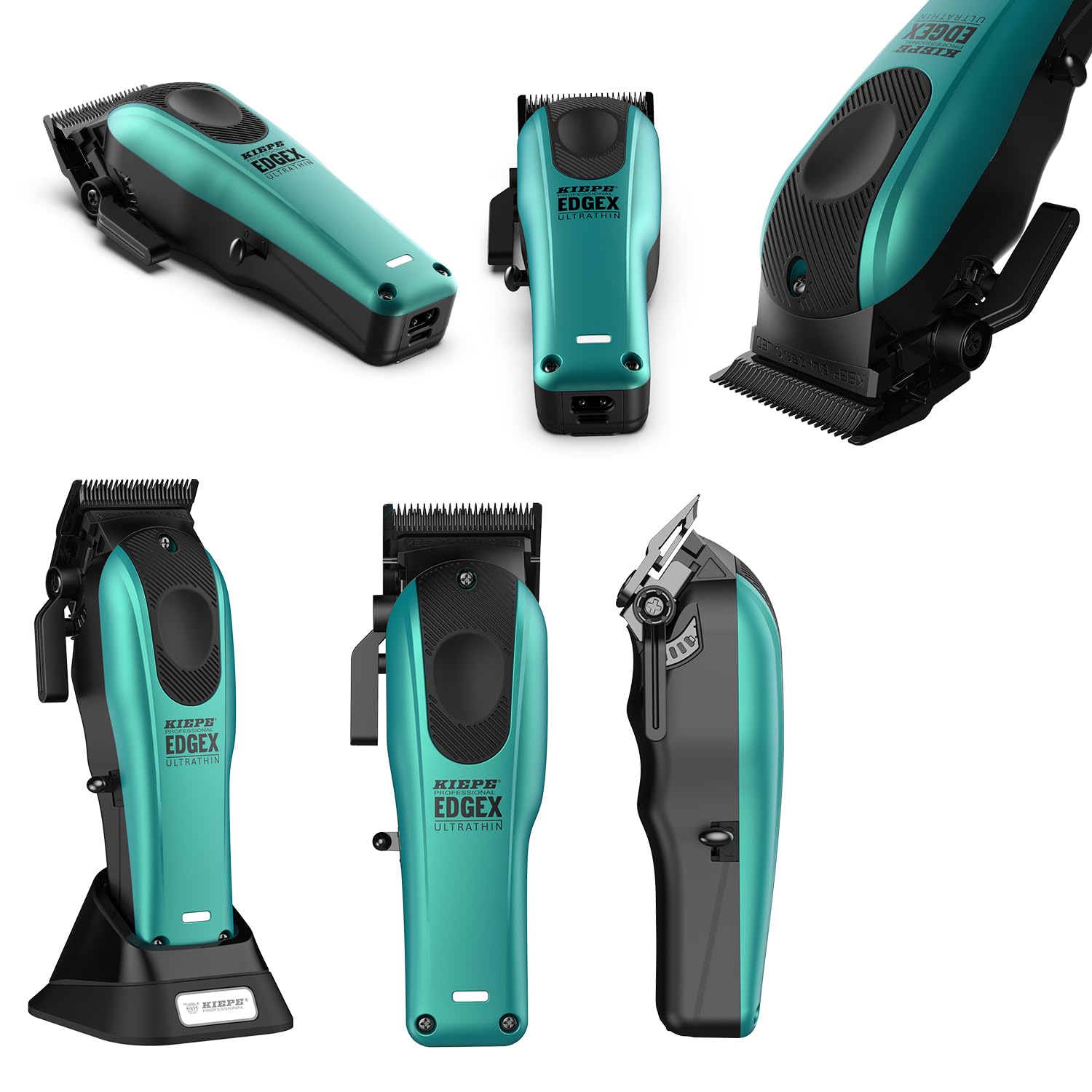 Kiepe EDGEX Professionelle Haarschneidemaschine Herren Profi Set – Kabelloser Friseur Haarschneider mit Zero Gap T-Blade Trimmer – Barber Haar & Bartschneider – Türkis