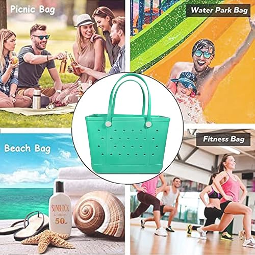 Miniatura 2 de Bolsa de mano extra grande de goma para la playa, bolsa de playa lavable y duradera, bolsa de viaje para piscina, bote y deportes Beach Bag,