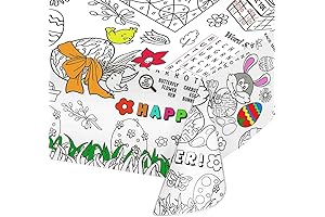 Easter Tablecloth for Kids - Happy Easter Bunny Egg Paper Tablecloth