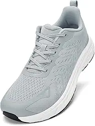 Sapatos masculinos com bico largo – Sapatos de caminhada de largura extra larga confortável tênis de corrida atlética corrida treino academia tênis para inchaço joanete fascite plantar, Cinza, 13
