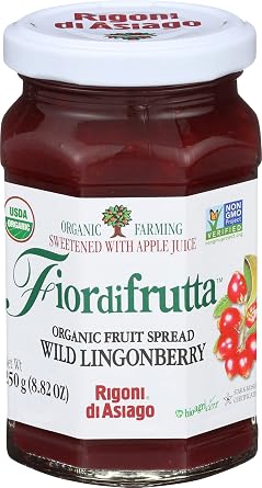 Fior Di Frutta, Fruit Spread Wild Lingonberry Organic, 8.82 Ounce