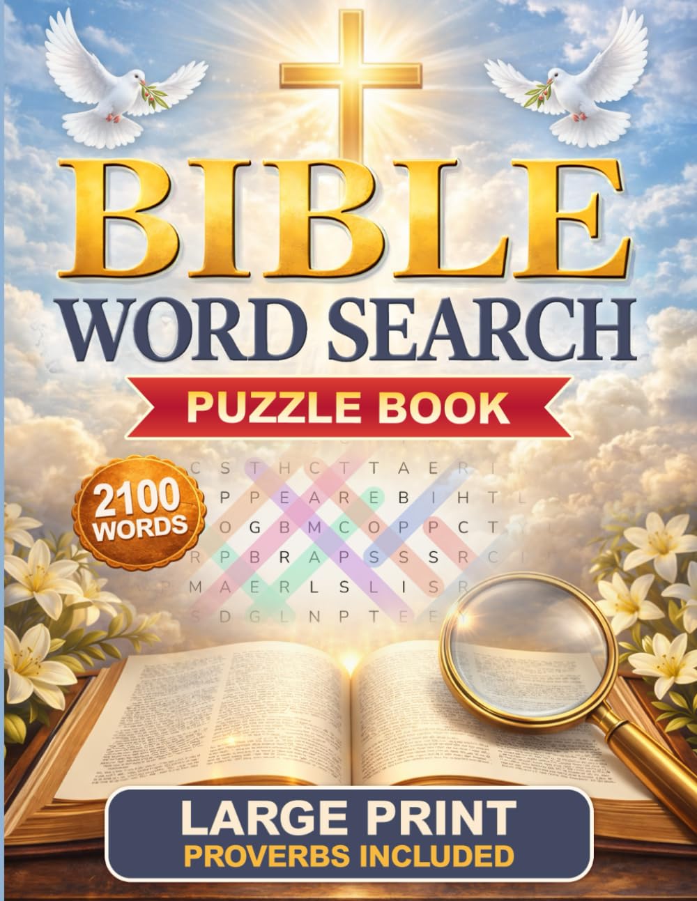 Bible Verse Word Search: 100 Large Print Puzzles Inspired by Scripture and Proverbs