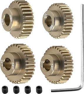 ShareGoo 7075 Aluminum Alloy 48DP 5mm Pinion Gear Sets 29T 30T 31T 32T Motor Gears Fit 5mm Shaft Compatible with HPI Losi Axial Traxxas Tamiya 1/10 RC Car,4Pack