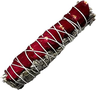 LAAY Salbei Premium Räucherbündel mit Rosenblättern zum Räuchern - Räucherbund 100% biologischer Anbau - Räucherwerk beleb...