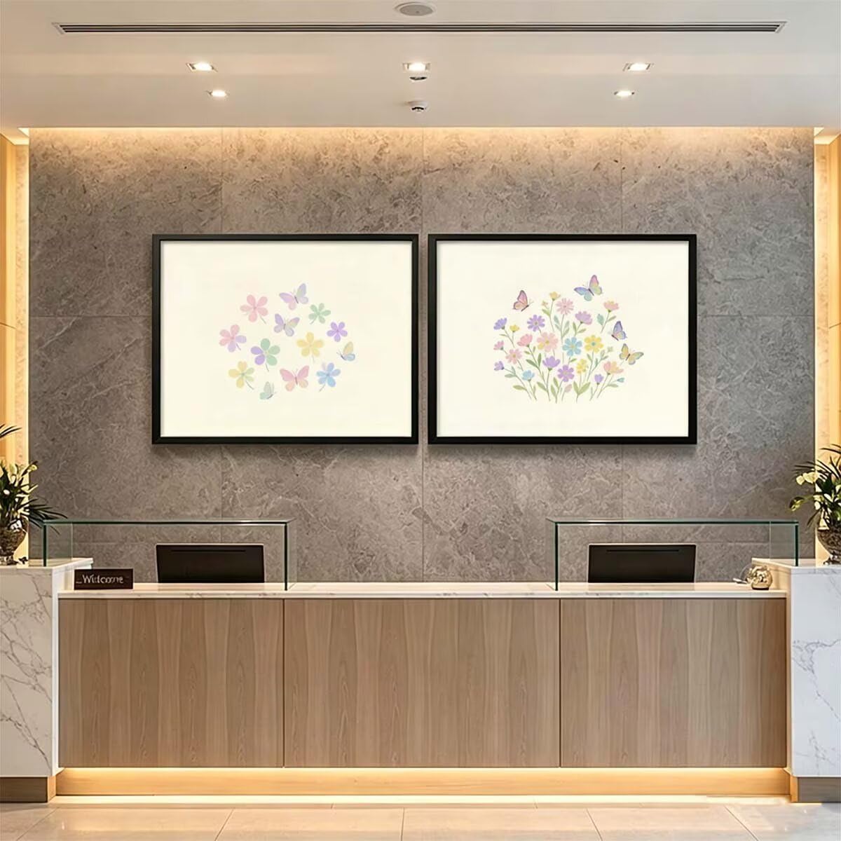 Flower zestaw 2 sztuk diamentowych obrazów 5D dla dorosłych, 110 x 80 cm, L