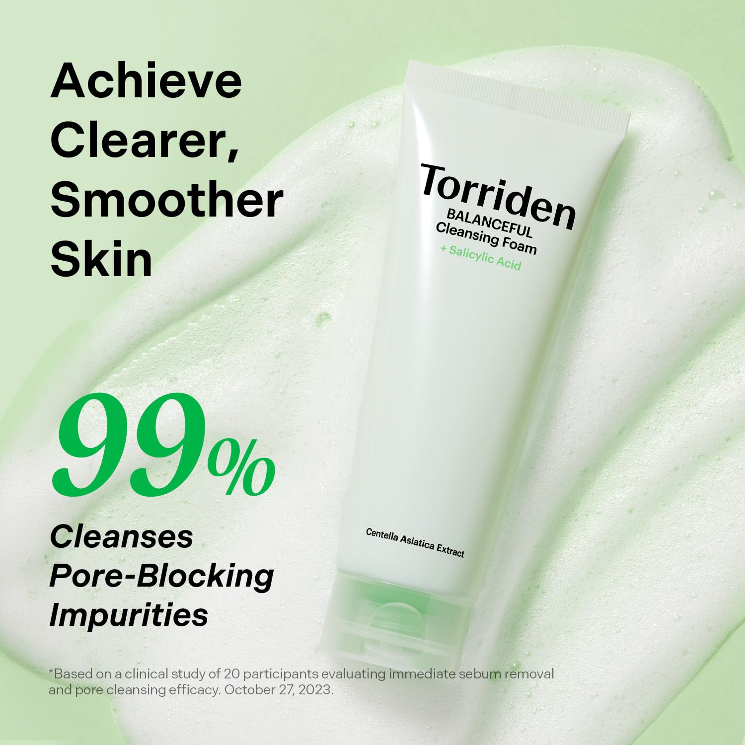 Torriden BALANCEFUL Pore Cleansing Foam 150ml (5.07 fl.oz.) | Mildly Exdfoliates and Refines Pores | Salicylic Acid, BHA, PHA, 5D CICA - Image 5