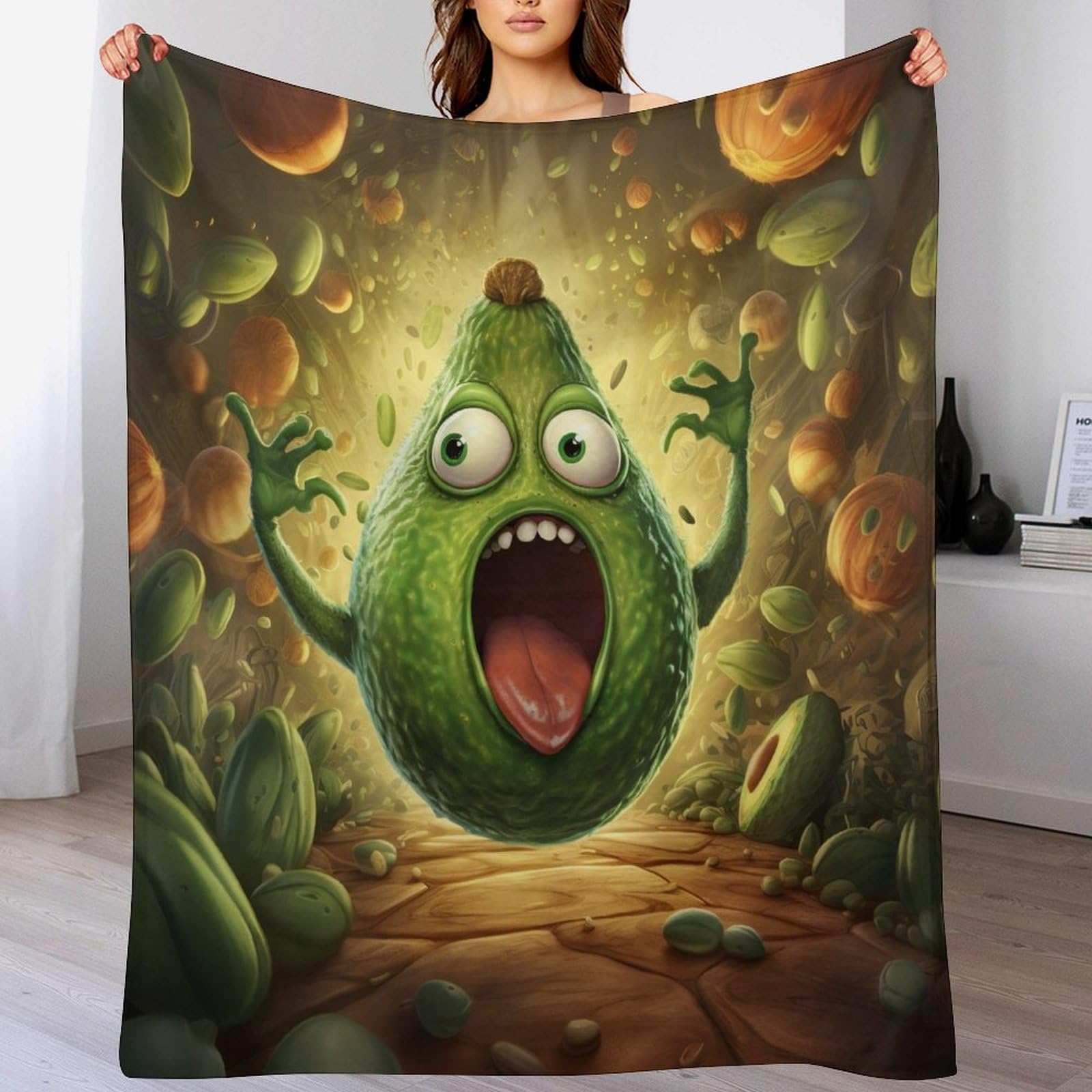 Couverture canapé plaid polaire fruit en flanelle chaude douce lit 150x200cm