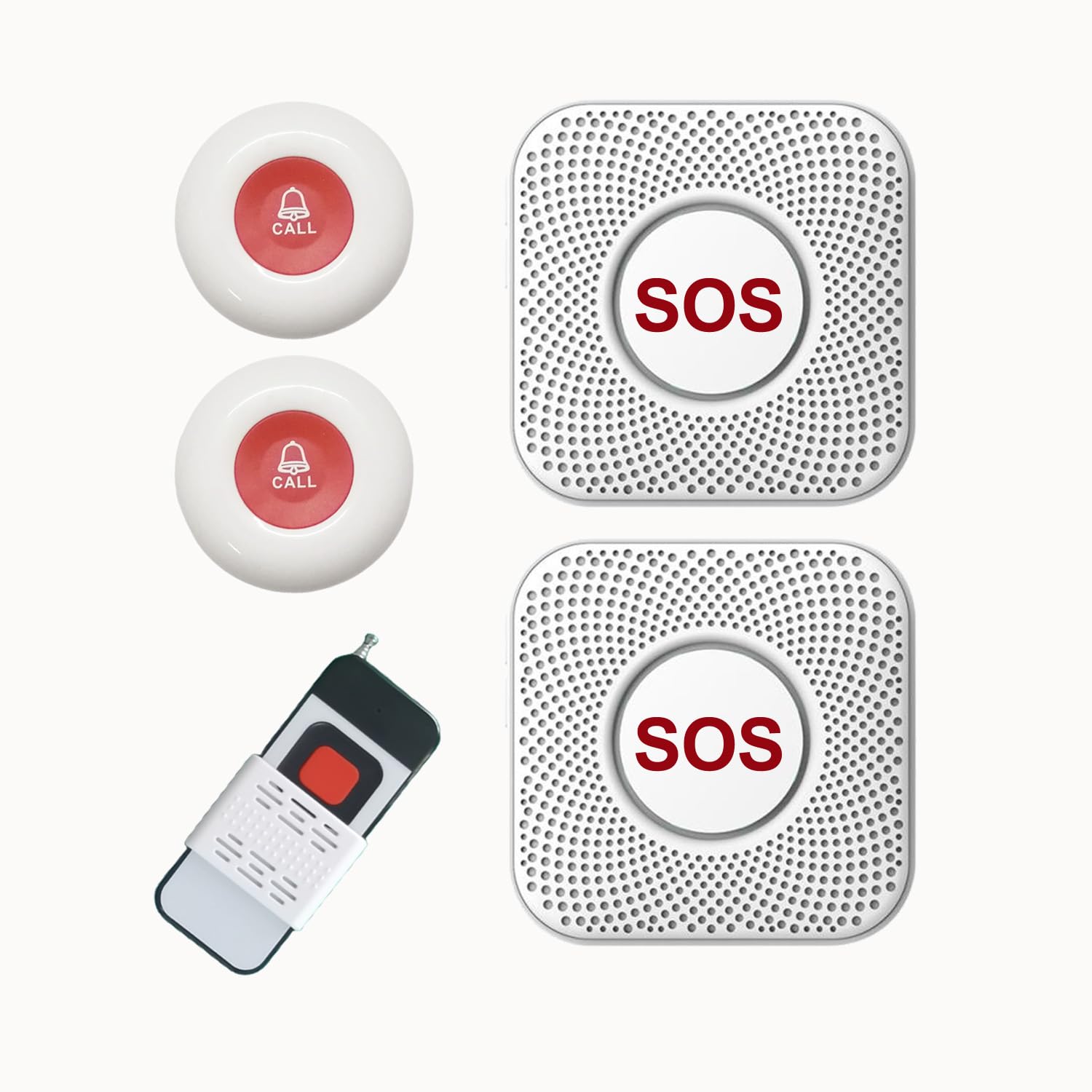 Wireless Caregiver Pager Smart System Call Button for Patients Seniors Elderly Monitoring Alert at Home (3xtransmitter + 2xreceiver)