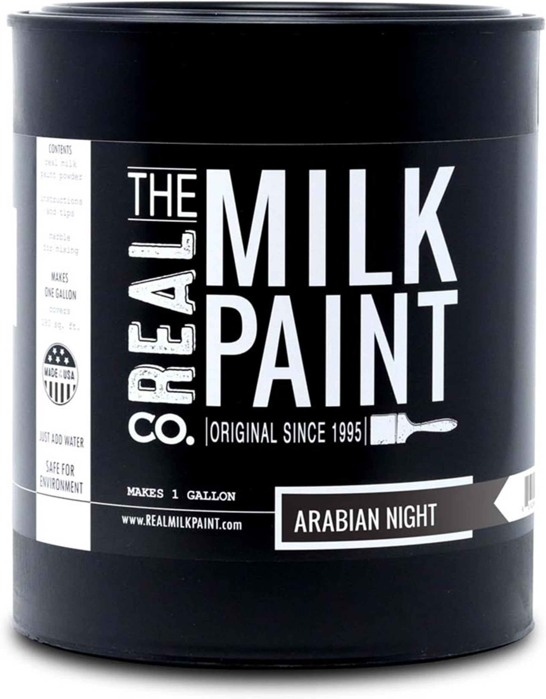 Real Milk Paint, Matte Wood Paint for Furniture, Cabinets, Walls, Brick, and Stone, Water Based Organic, No VOC, Arabian Night, 1 Gallon