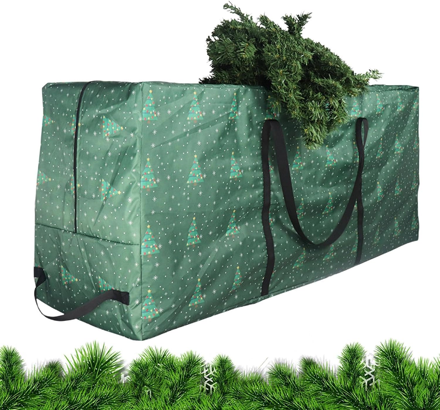 Christmas Tree Storage Box | Waterproof Christmas Bag with Reinforced | Handles & Zipper | Wear-resistant Duffle Bag Box for 4 ft Trees