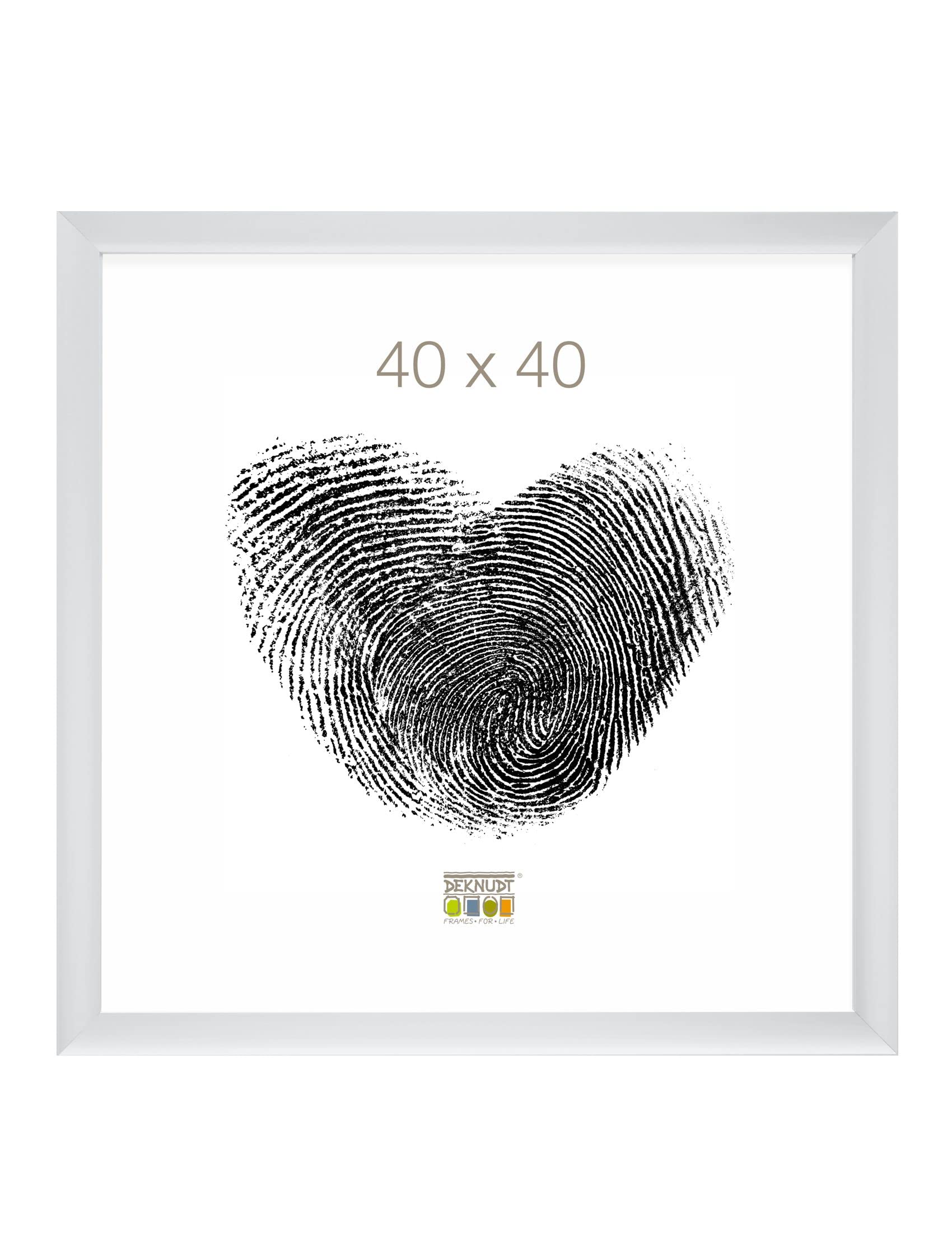 Cadre photo Deknudt 40x40 argenté design haut de gamme en alu pour exposition