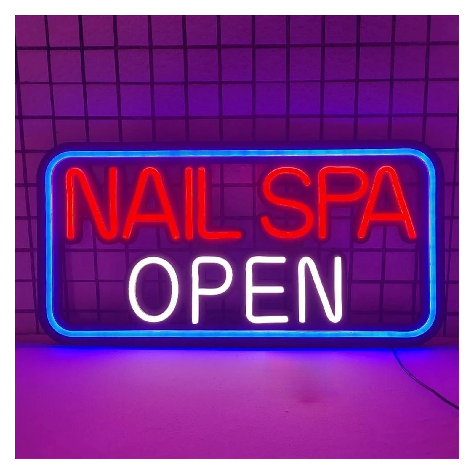 LEMST Sign Lamp Nail Spa Open Neon Sign for Business Signboard Bar Restaurant Party Nail Barber Shop Decoration USB Powered Lamp 30cmx15.7cm