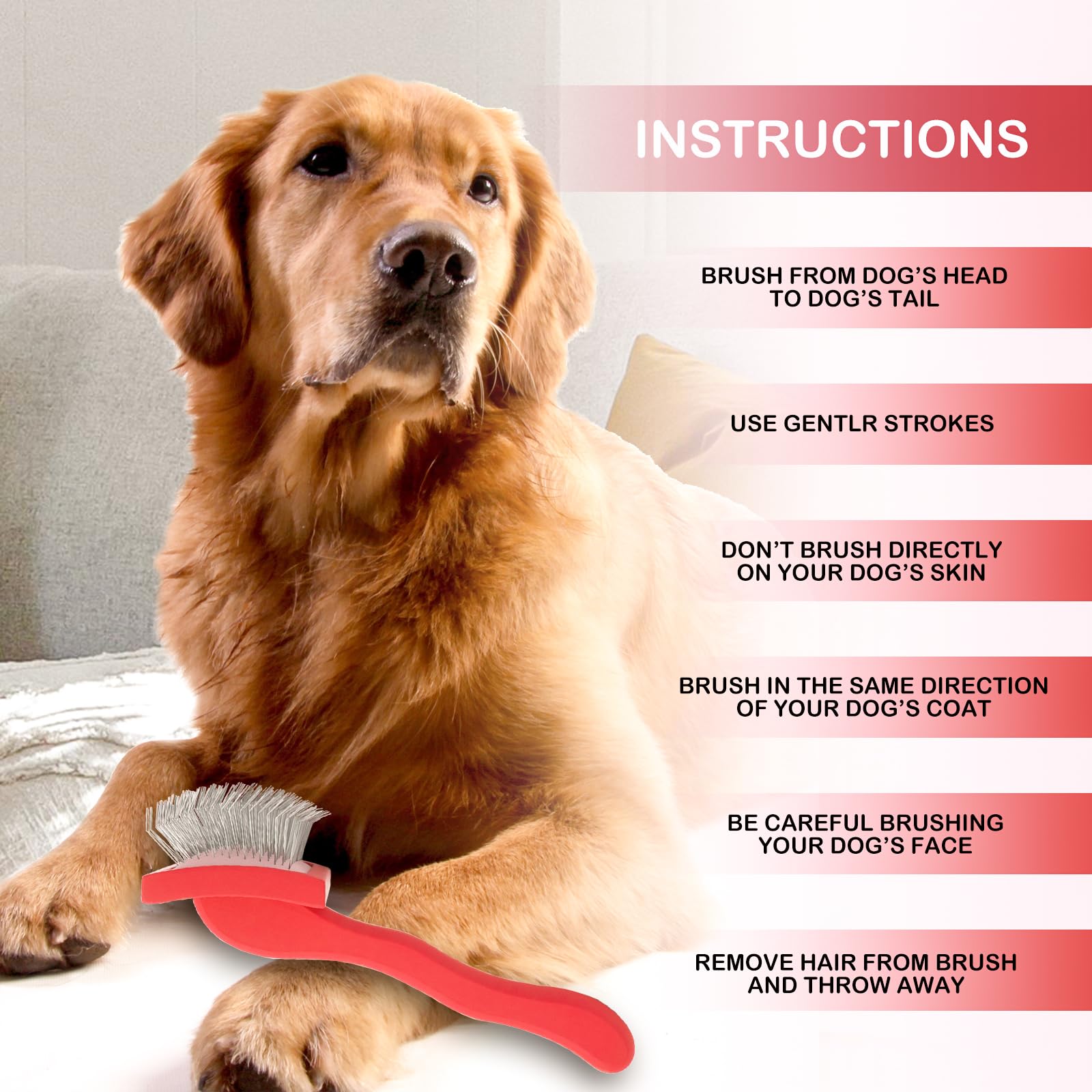 Cepillo para perros para Goldendoodles y Golden Doodle cepillo para el kit de aseo – Cepillo de perro para Goldendoodle, Labradoodle, Caniches – Cepillo de pelo de mascotas para perros de
