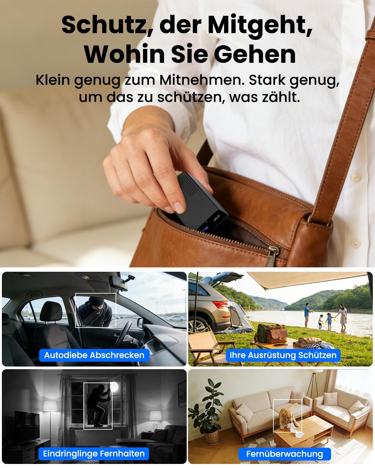 Bextgoo 4G LTE Überwachungskamera mit SIM Karte, 4K Mini Kamera ohne WLAN
