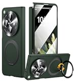 for Oneplus Open Case with 360° Magnetic Rotatable Ring Stand, Built-in Screen Protector & Hinge Protection, Thin & Slim Magnetic Stand Phone Case 5G, Green