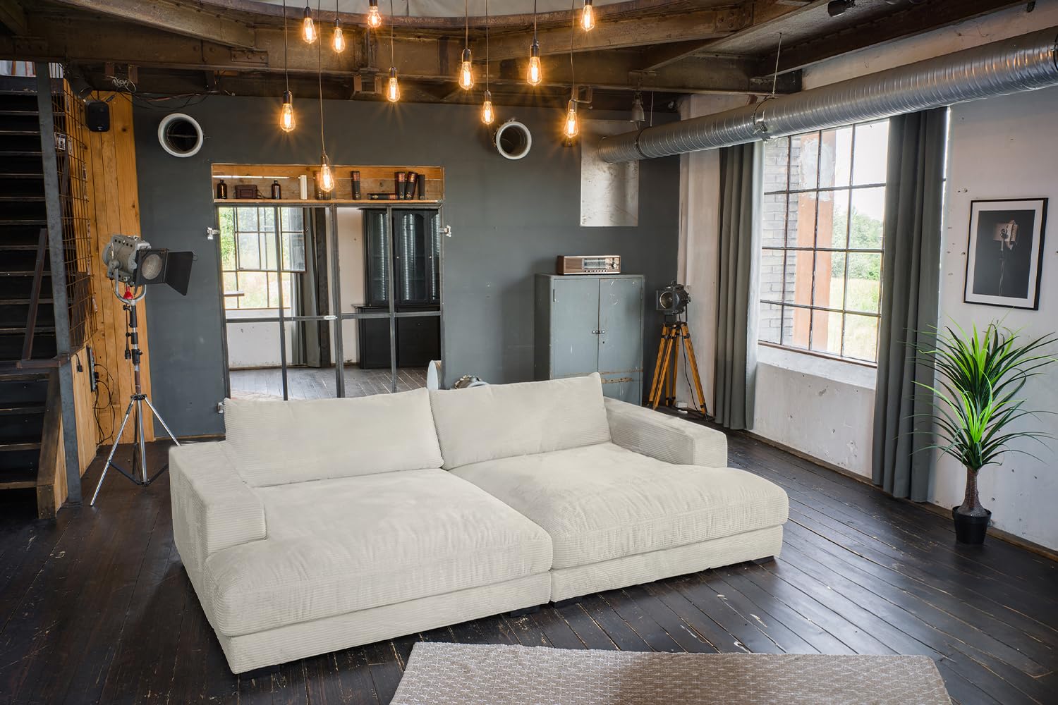 KAWOLA XXL Cord Sofa Madeline I Große Couch im Zeitlosen Design I Gaming und Relax Sofa - 290 x 86 x 170 (BxHxT)