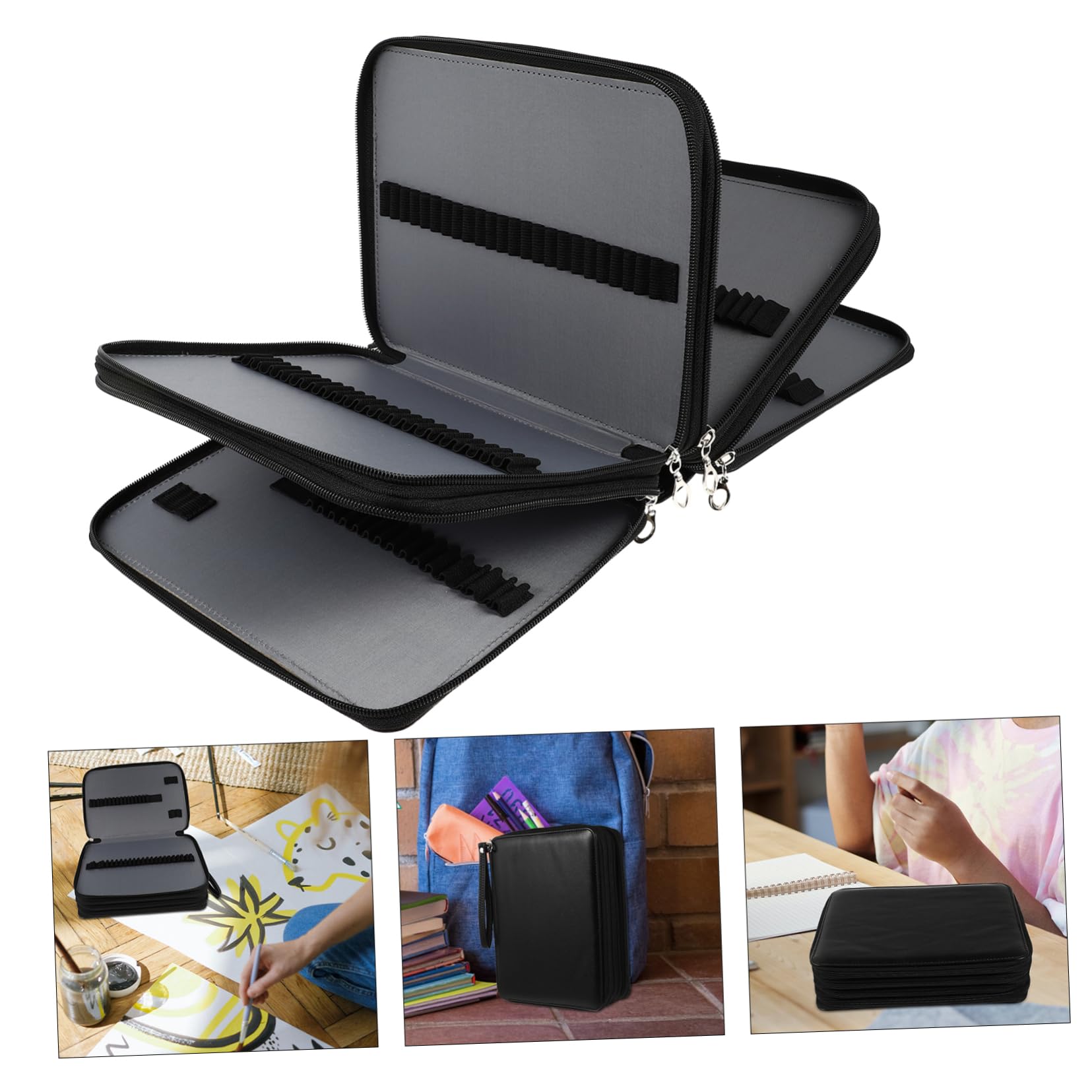 Astuccio Portatile Per Matite Artistico Borsa Fessure Elastiche Per Penne e Matite Design Per Studenti e Artisti