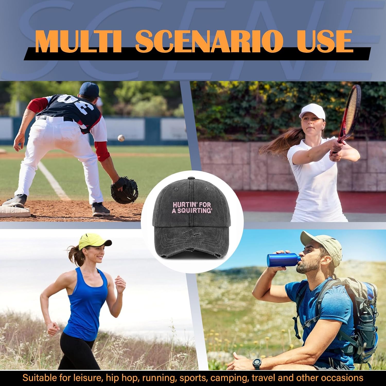 Embroidered Baseball Cap Adjustable Washed Cotton Funny Golf Hats for Womens Men - Image 8