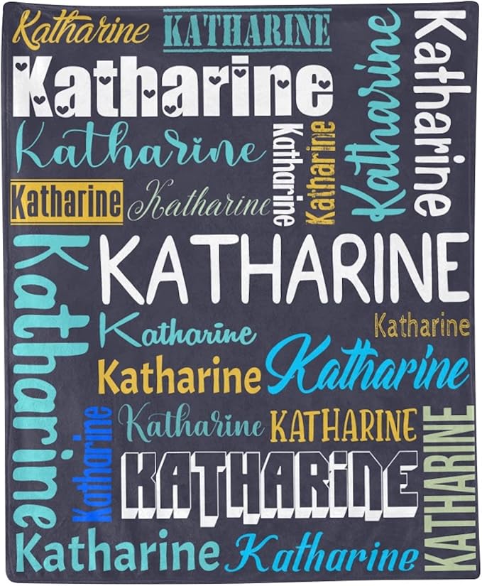 Personalized Blanket for Kids Adults Personalized Name Blanket Custom Blanket with Name Personalized Gifts for Christmas Birthday Valentines Day Mothers Fathers Day (Dark Gray&Colorful, 60"x80")