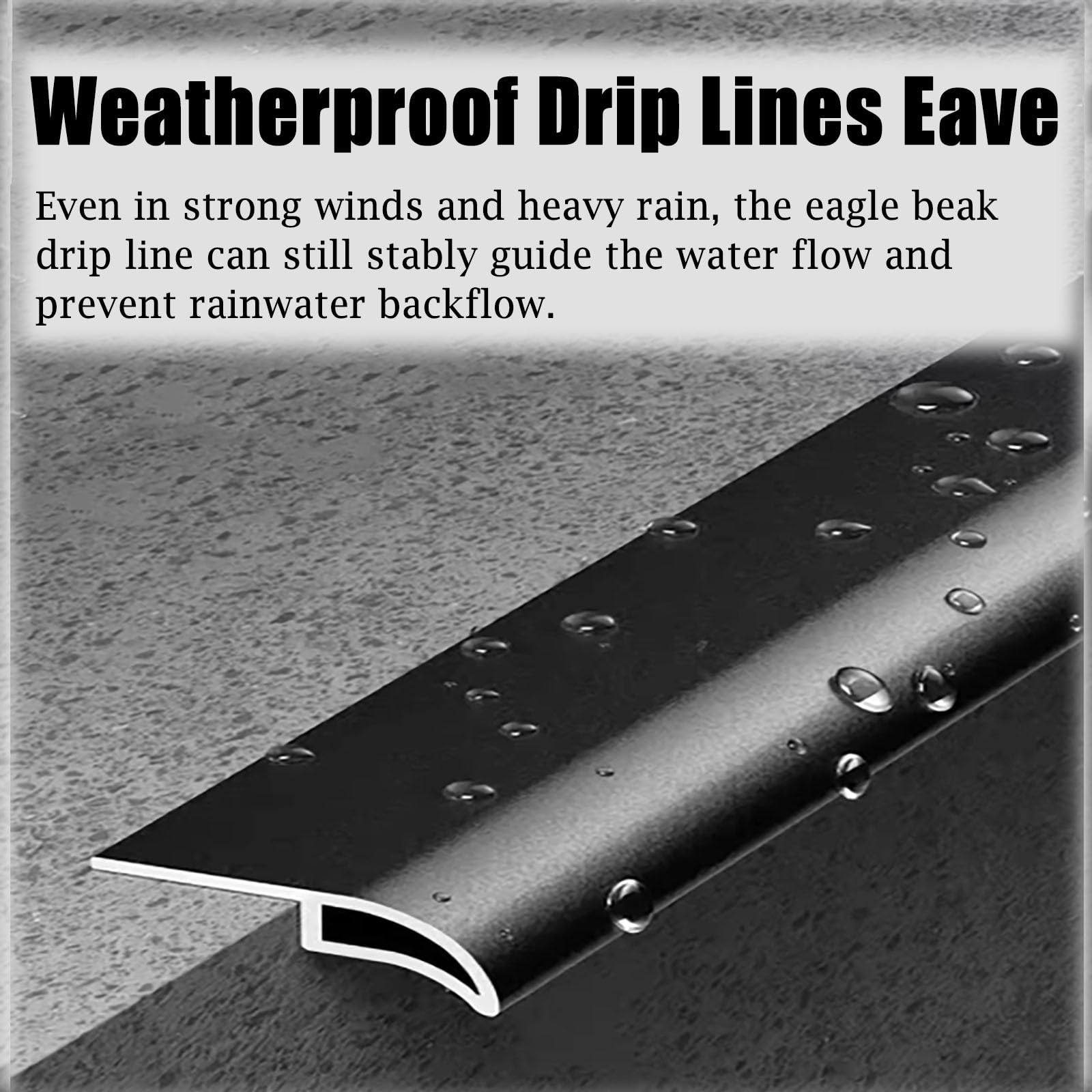vierteaguas muro exterior Deflector de techo 50 180 cm longitud para macizos de flores, borde de caída de lluvia con pico de águila para borde de cerca(W 40 MM L 130 CM)