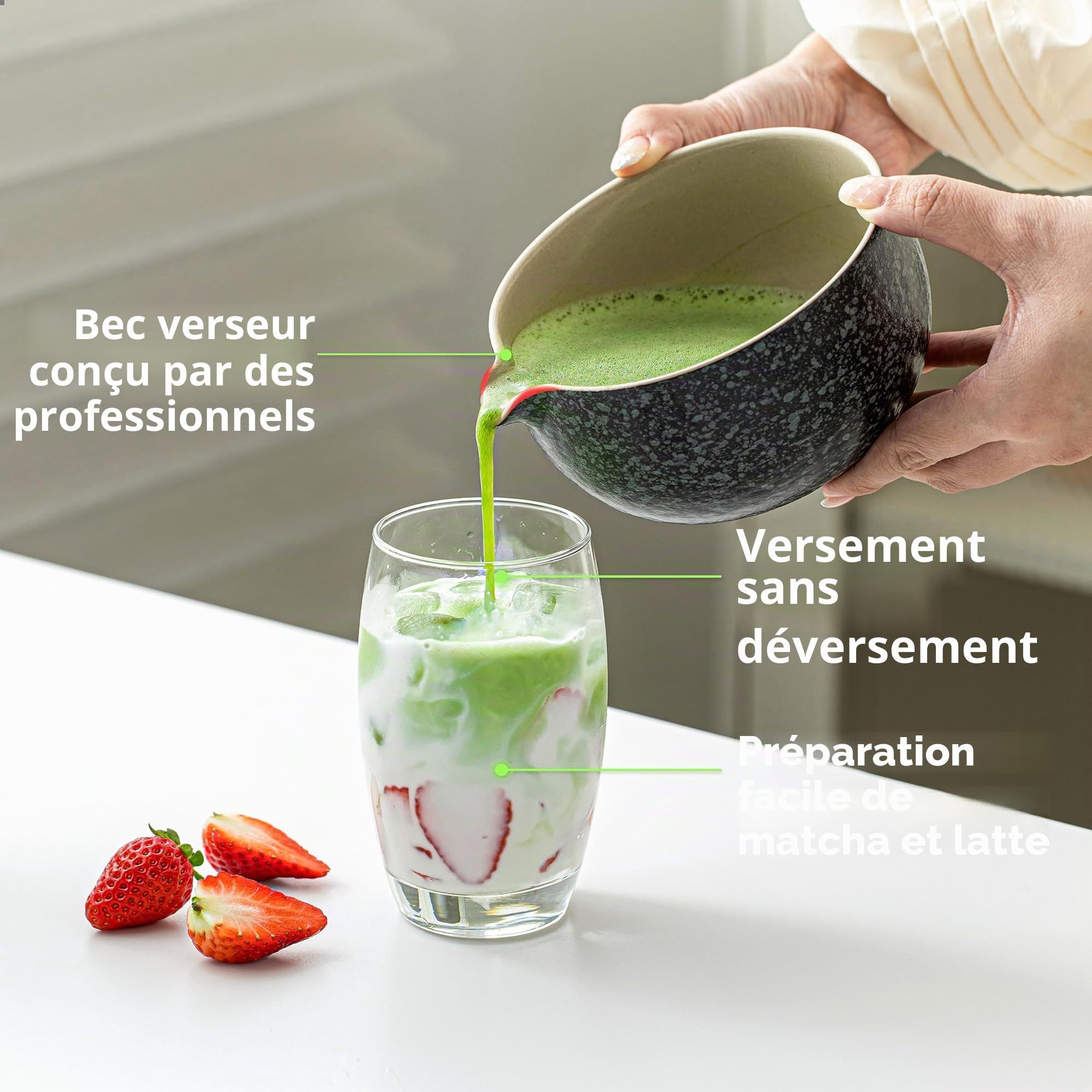 TEANAGOO Service à thé japonais, ensemble de fouet à matcha, bol à matcha en bambou (Chasen), cuillère (chashaku), support de fouet à matcha, kit de fabrication de thé. O1, kit de poudre de thé vert