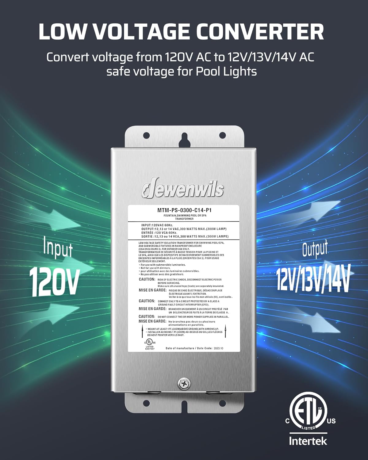 Laag volumetage Converter input and output
