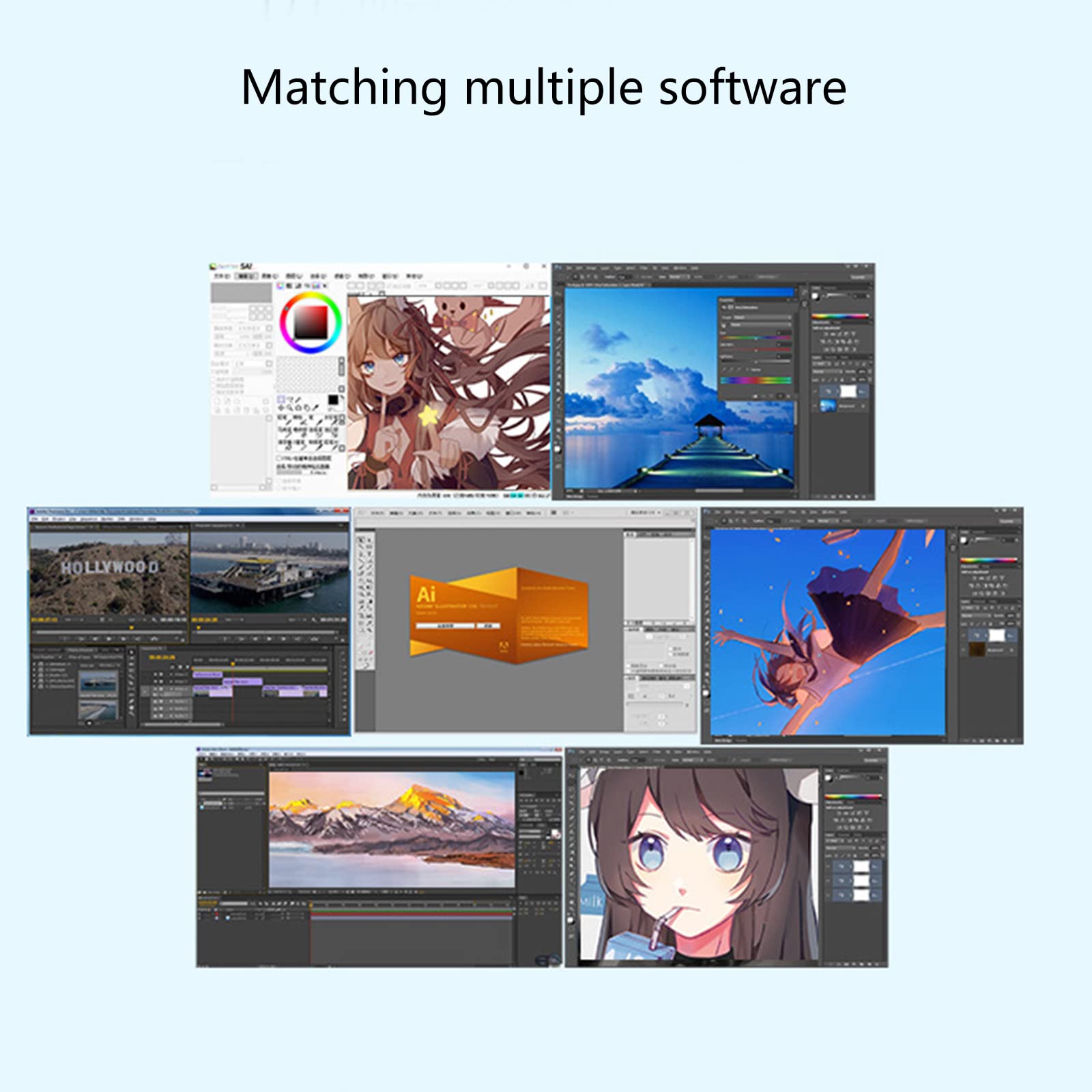 WUURAA Tableta digital de 10 x 6 pulgadas, tableta gráfica para dibujar, lápiz digital, tableta, teléfono, tableta de dibujo para teléfono, computadora, tableta digital para dibujar y jugar