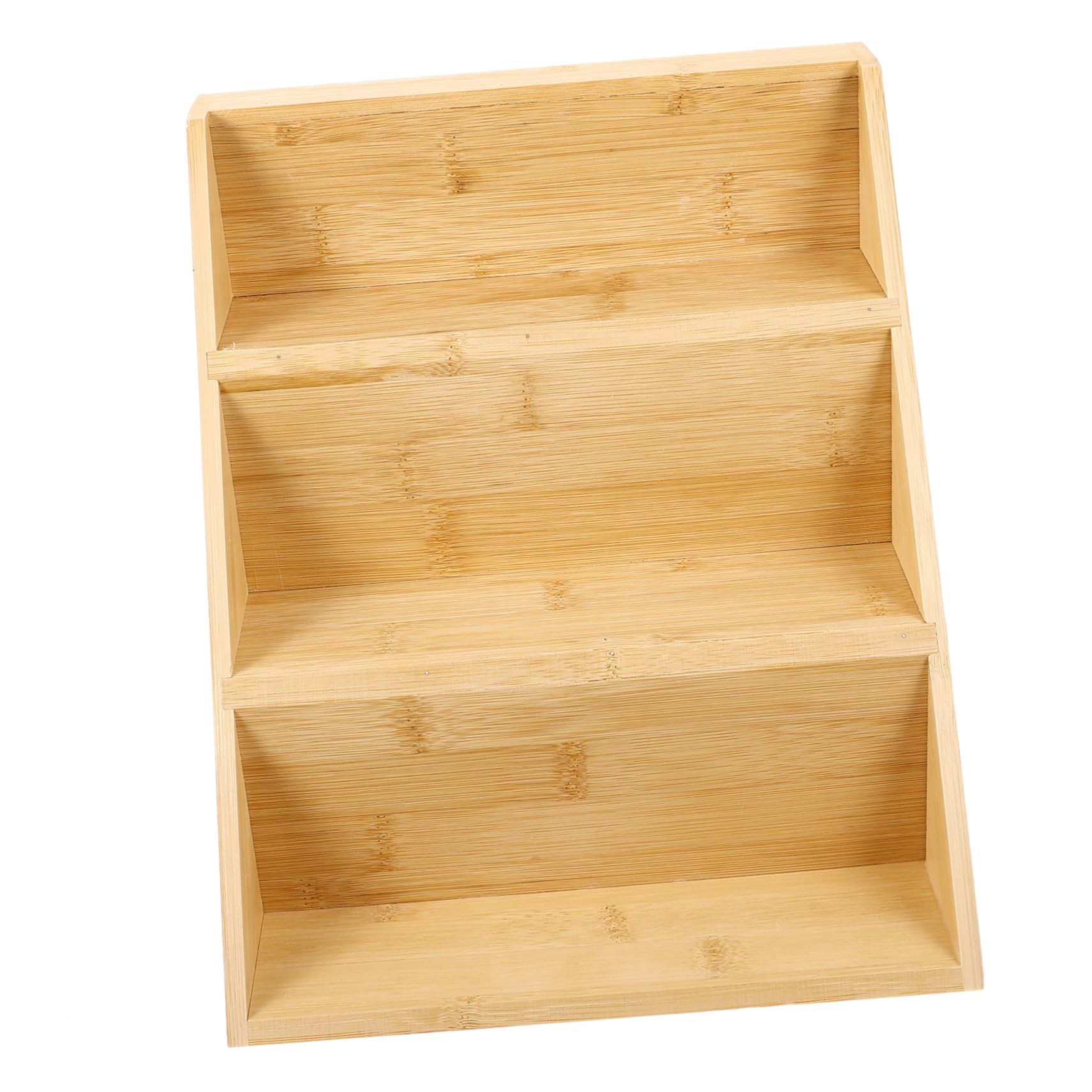 Especiero de Bambú Natural de 3 Niveles para Cocina, Organizador de Especias de Mostrador Resistente al Desgaste, Elegante y Seguro