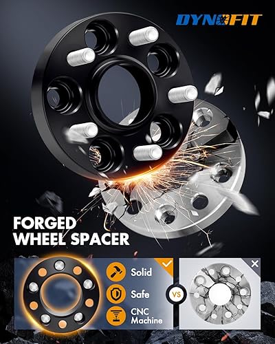 Miniatura 4 de dynofit Espaciadores de rueda de 5 x 100 de 1 pulgada para Subaru Impreza, Outback, Crosstrek, adaptadores de rueda centrados espaciadores M12x1.25