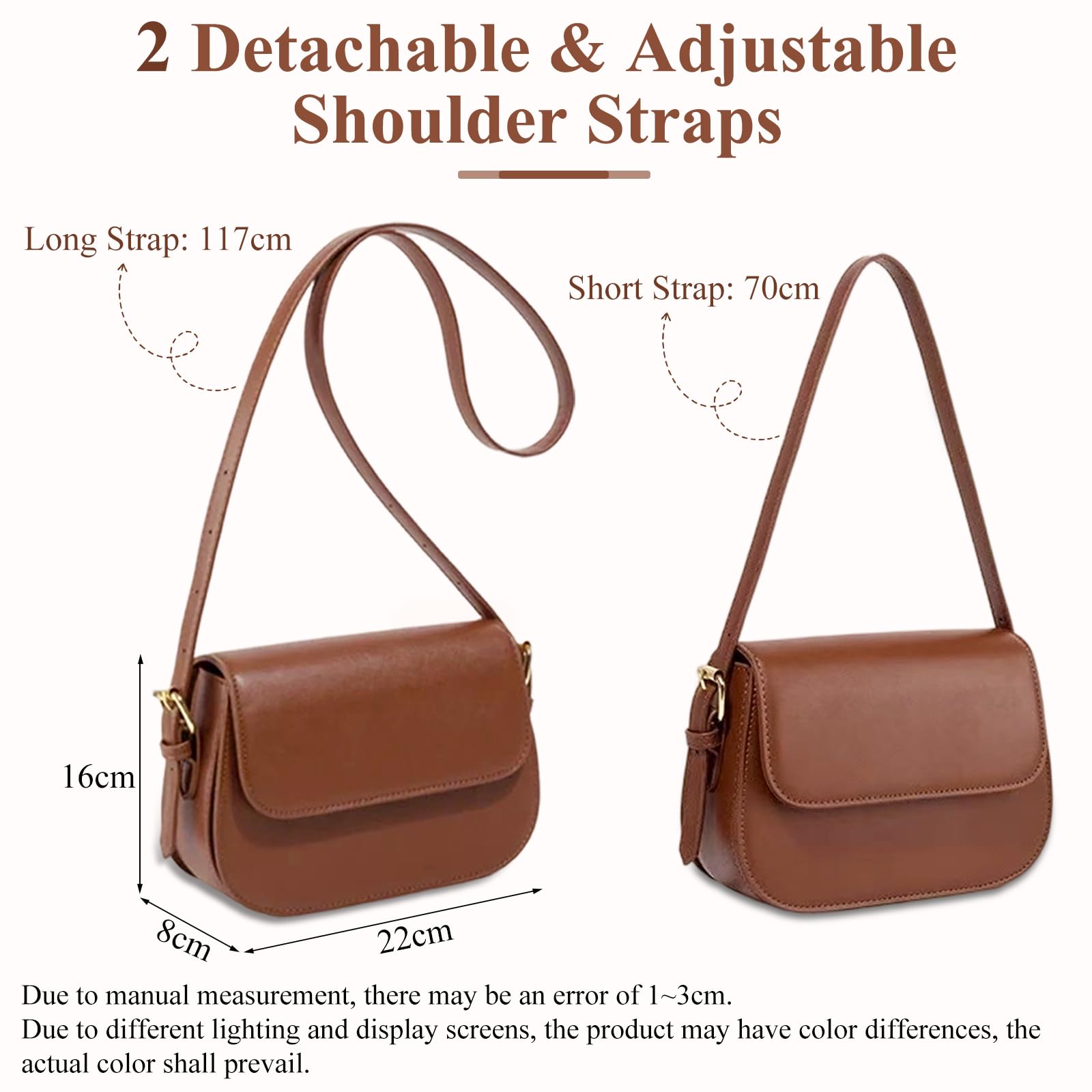 Borsa Donna Tracolla Elegante in Pelle Sintetica – Borsa a Spalla Borsetta a Mano Nera Moda con Tracolla Regolabile per Ufficio, Shopping, Serata