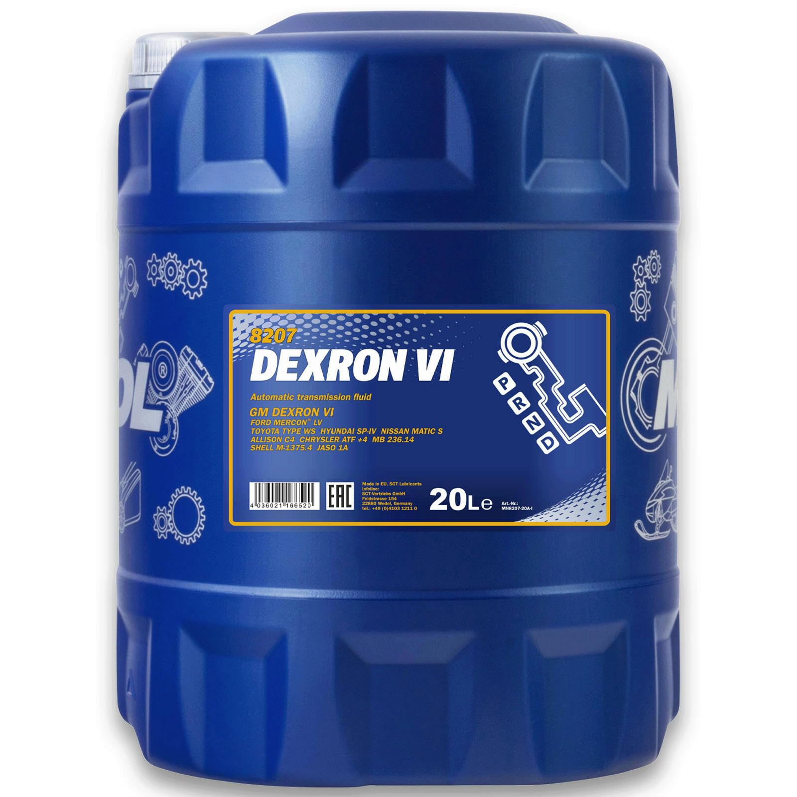 MANNOL 20L Dexron VI Automatikgetriebeöl ATF Getriebeöl MB 236.14 + Auslaufhahn