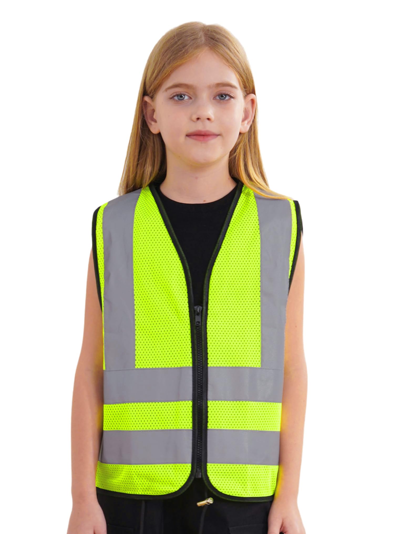 Oyolan Chaleco Reflector Niños Camiseta De Seguridad Amarillo Fluorescentes Para Al Aire Libre Chaleco Reflectante Bicicleta Para Escolares