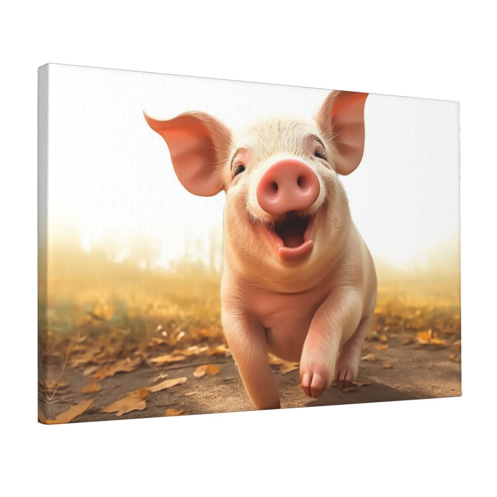 Canvas Wall Art for Living Room Wall Decor 12"x18" Modern Artwork Painting Pictures Hanging Canvas Prints Smiling Aesthetic Wall Art for Bedroom Bathroom Office Wallart Decor