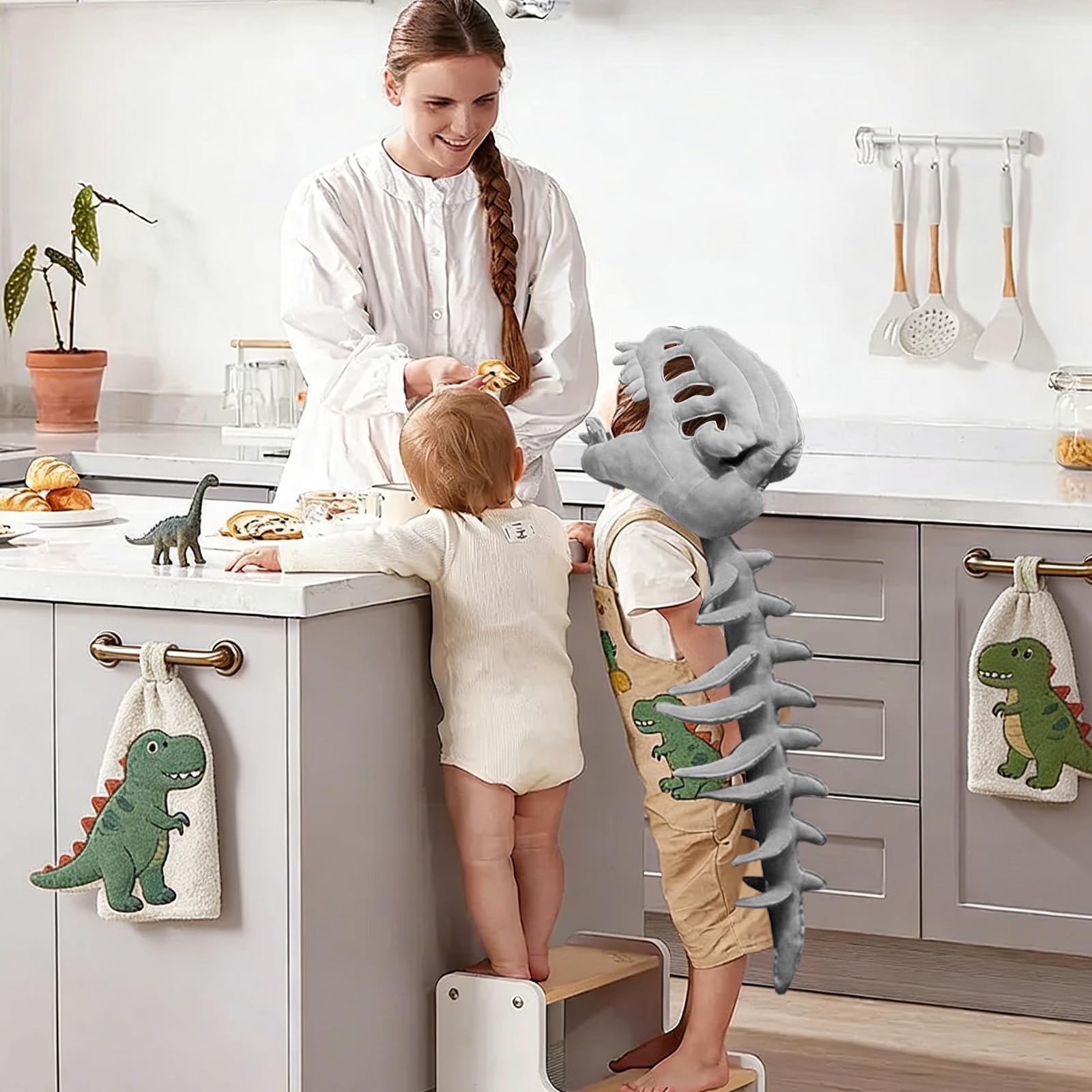 LUKIUP Kostium Dinozaura, Kostium miękkiego szkieletu dinozaura, realistyczny kostium szkieletu dinozaura, Halloween Cosplay lekka kombinezon z fosyli dinozaura, na imprezy w kostiumach