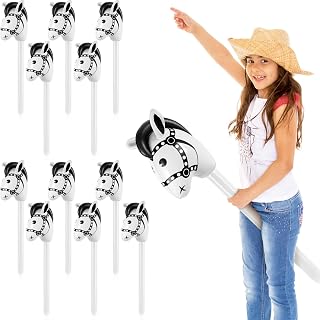 Chivao 12 Piece Stick Horse Inflatable Kids,White