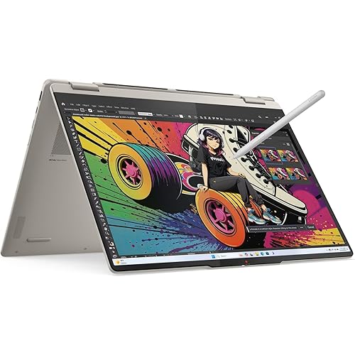 Lenovo Yoga 7 2-in-1 2025 Copilot+ PC with 14” OLED HDR 500 True Black 100% DCI-P3 Touchscreen, AMD Ryzen AI 7 350 Processor, 16GB LPDDR5X-7500MT/s Memory, 1TB SSD, Wi-Fi 7, Yoga Pen, and Win11 Pro