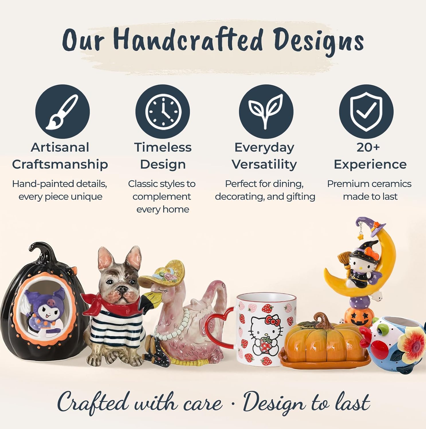 Let It Snow Hello Kitty and Friends Tealite Candle House, 7.5" L x 6" W x 7.65" H Created by Blue Sky Clayworks