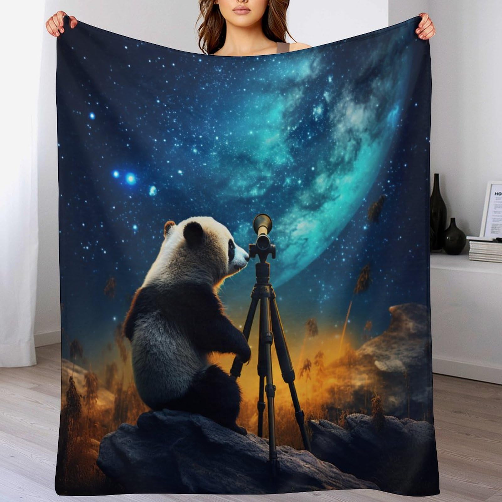 Couverture en Flannel ultra douce et moelleuse motif Panda