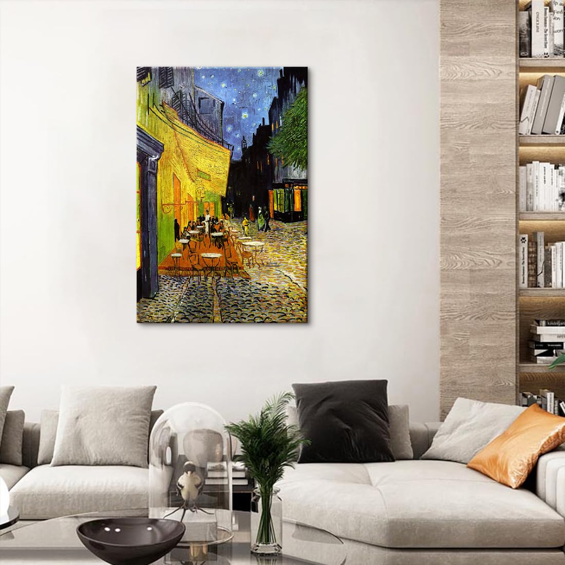 Amazon.co.jp: アートパネル ゴッホ 夜のカフェテラス ポスター 湿気を