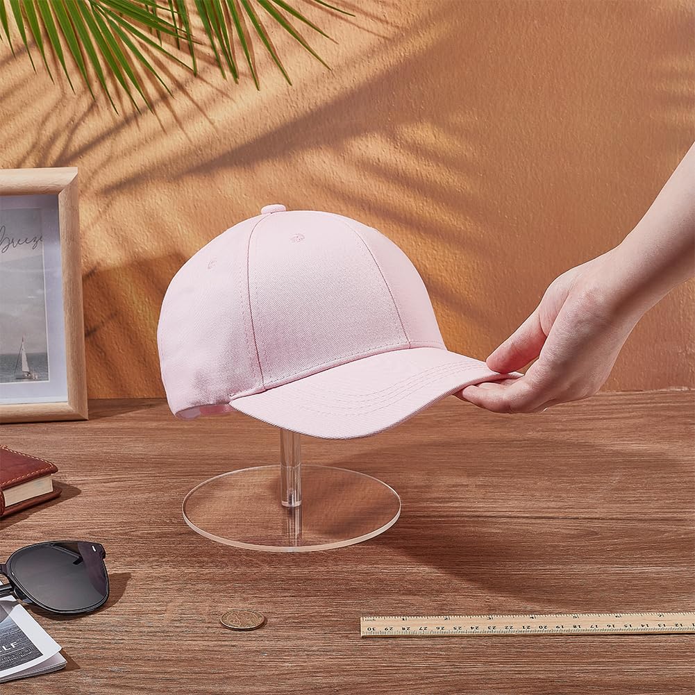 PH PandaHall 20cm Espositore per Cappelli Baseball Espositore per Parrucche, Supporto Trasparente a Cupola per Cappelli per Armadi Negozi Saloni