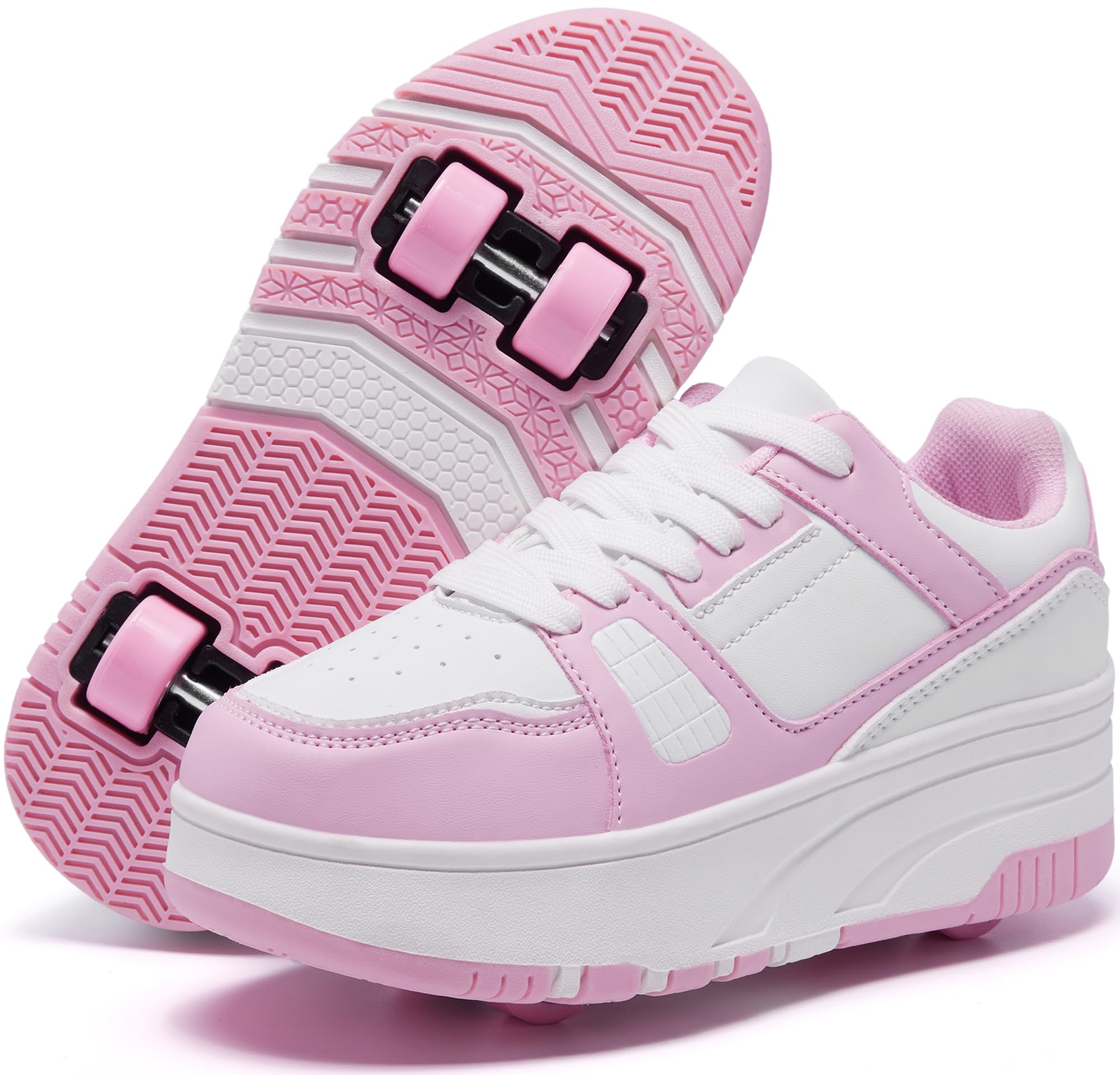 ANEFUN Ragazzi Ragazze Scarpe con Ruote Pattini Pattinaggio Bambini Pattini a Rotella Scarpe con 4 Ruote Rimovibili Comfort Sport Outdoor per Bambini