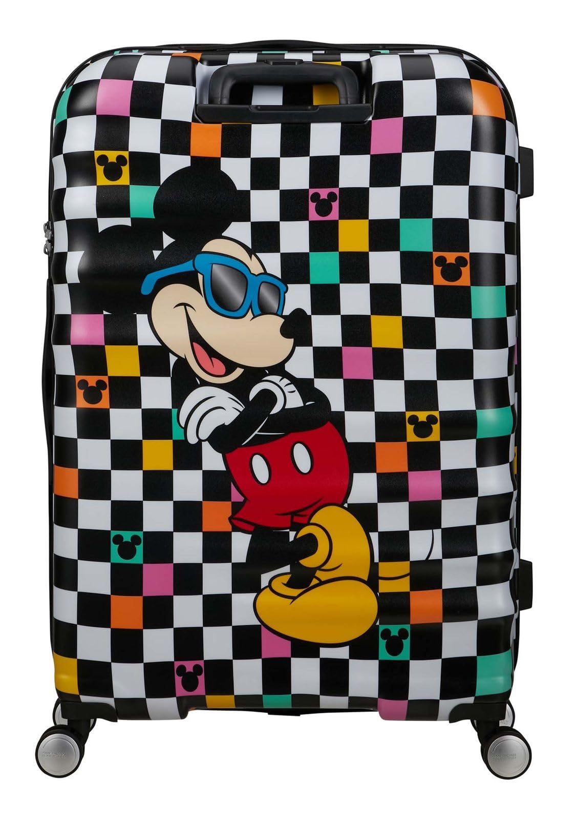 American Tourister Wavebreaker Disney - Mickey Mouse Valigia Rigida Grande (77 cm), Valigia da Viaggio, Lucchetto TSA, 4 Ruote, 96 L, 4.2 kg - Mickey Check