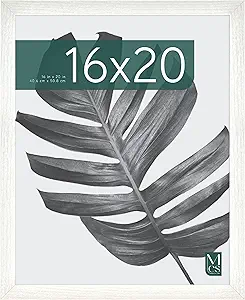 MCS Studio Gallery 16x20 Poster Frame White Woodgrain, Vertical & Horizontal Wall Hanging Large Picture Frame for Photos, Posters & Art Prints (1-Pack)